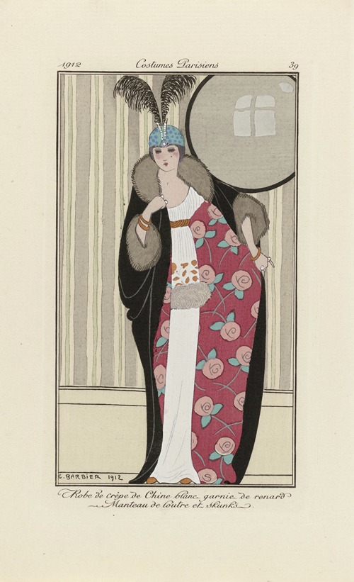 Journal des Dames et des Modes – Robe de crêpe de Chine blanc