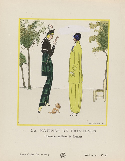 Gazette du Bon Ton – La Matinée de printemps Costumes tailleur de Doucet