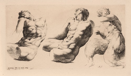 Two male torsos and a faun.