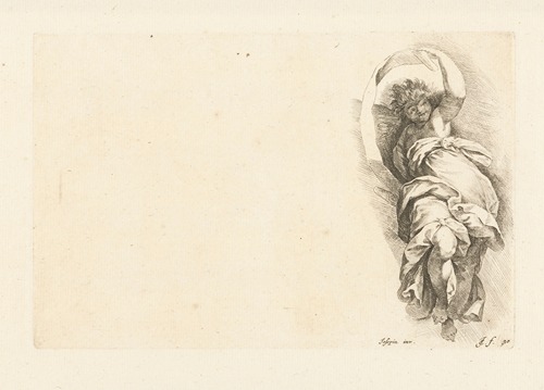 Floating angel with banner