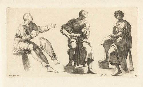 Three seated men