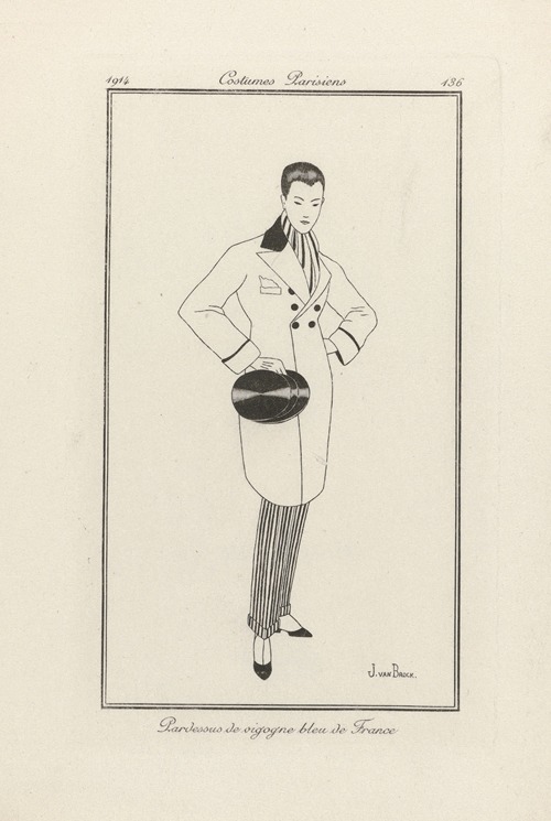Journal des Dames et des Modes – Pardessus de vigogne bleu de France