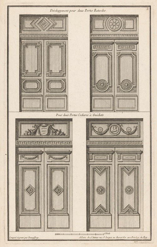 Développement pour deux Portes Batardes, Pour deux Portes Cocheres à Guichets