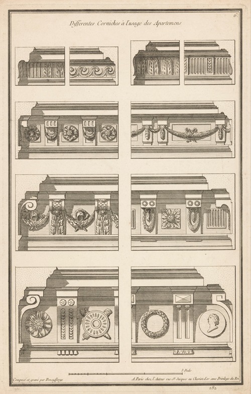 Differentes Corniches à l’usage des Apartemens
