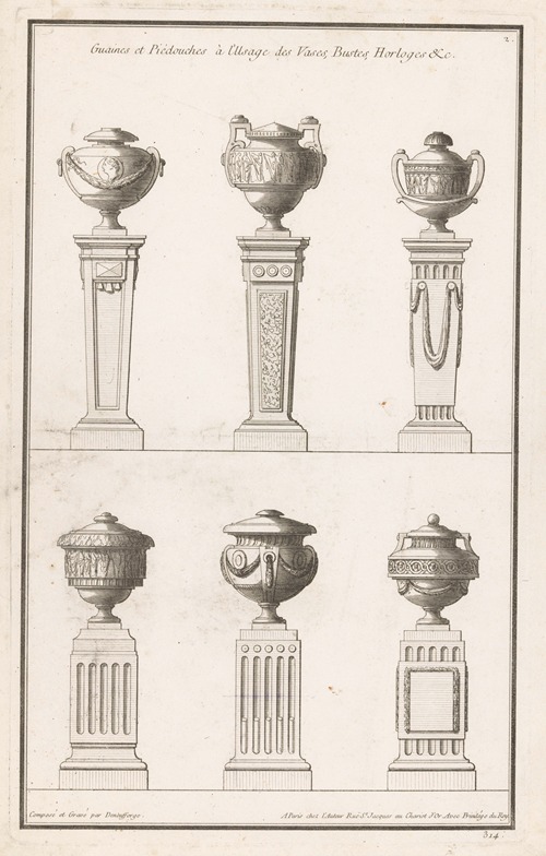 Guaines et Piédouches à l’Usage des Vases, Bustes, Horloges &c