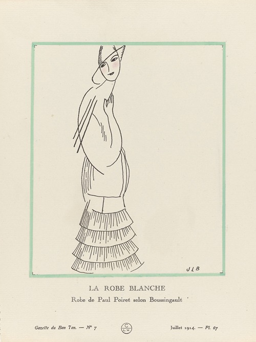 Gazette du Bon Ton – La robe blanche Robe de Paul Poiret selon Boussingault
