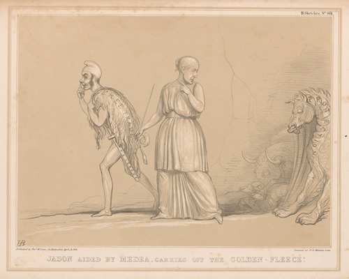 Jason, aided by Medea, carries off the Golden-Fleece