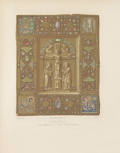 Boite évangeliaire en or enrichie d’emaux Byzantins