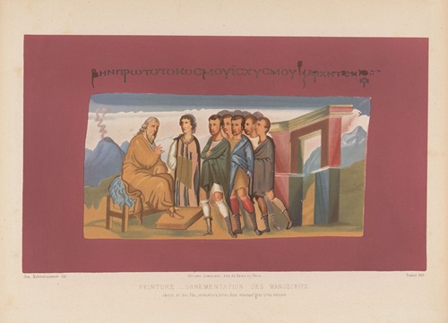 Jacob et ses fils, miniature tiree d’un manus grec très ancien