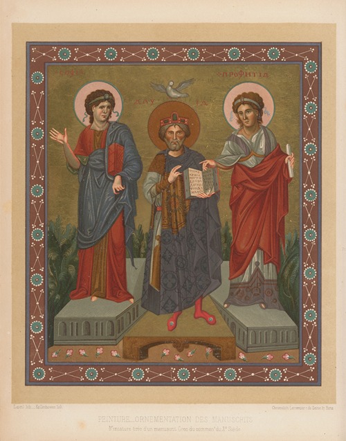 Miniature tirée d’un manuscrit Grec du comment du Xe Siècle