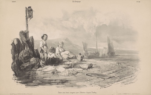 Three children playing in a bay