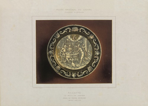 Assiette le mois de Janvier émail de Pierre-Reymond