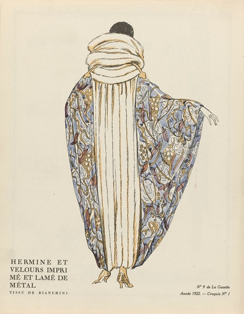 Gazette du Bon Ton – Hermine et velours impri mé et lamé de métal Tissu de Bianchini