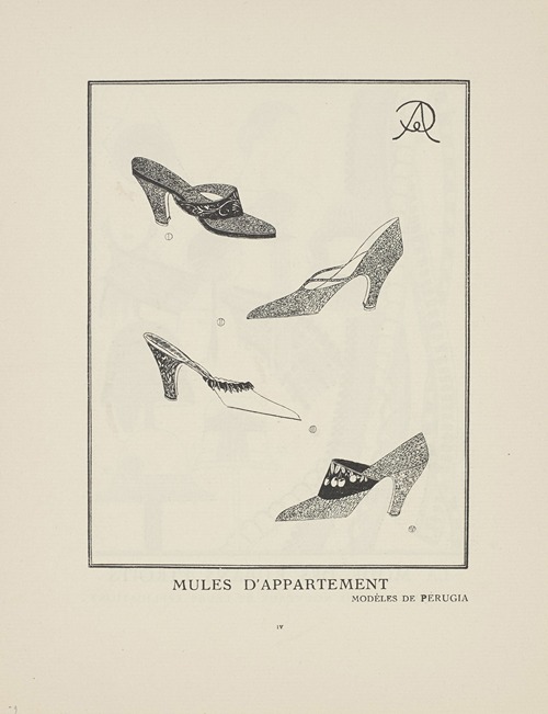 Gazette du Bon Ton – Mules d’appartement, modèles de Pérugia