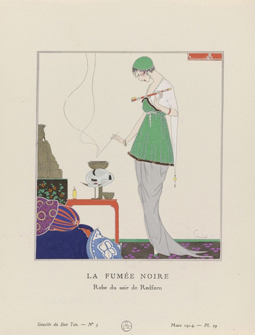 Gazette du Bon Ton – La fumée noire Robe du soir de Redfern