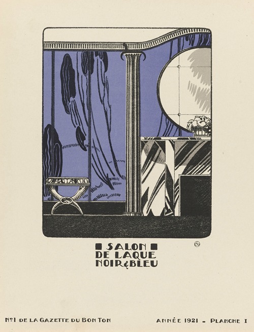 Gazette du Bon Ton – Salon de laque noir & bleu