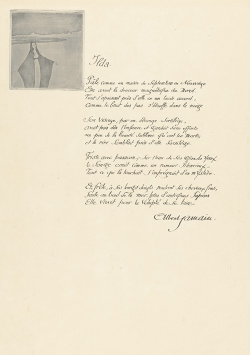 Illustration puor le sonnet d’Albert Samain Hilda