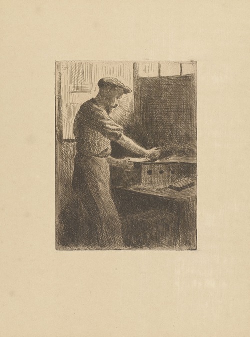 Imprimeur dans son atelier