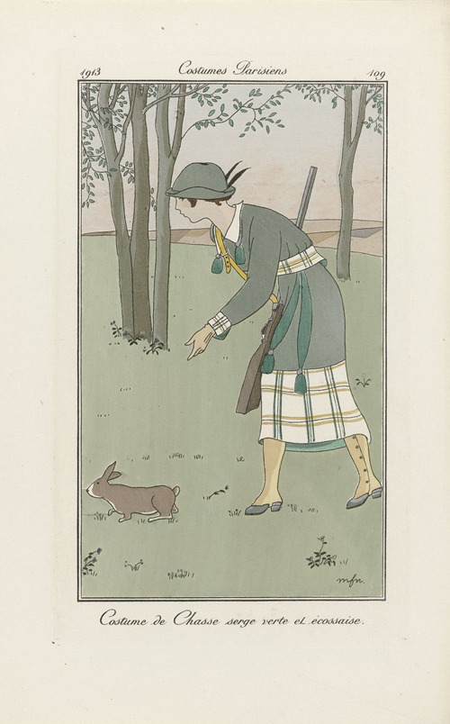 Journal des Dames et des Modes, Costumes Parisiens – Costume de Chass