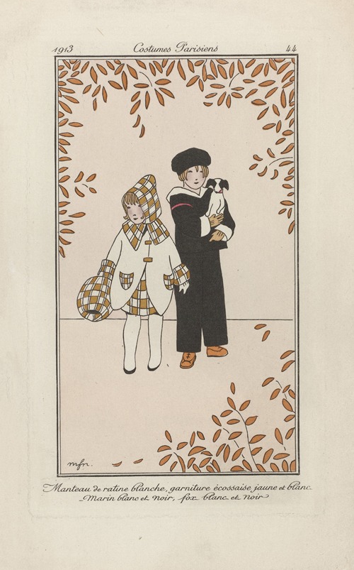Journal des Dames et des Modes, Costumes Parisiens – Manteau de ratin