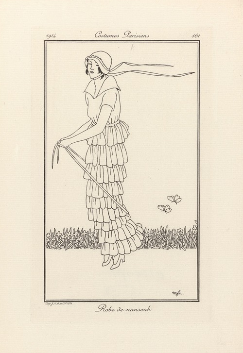 Journal des Dames et des Modes, Costumes Parisiens – Robe de nansouk