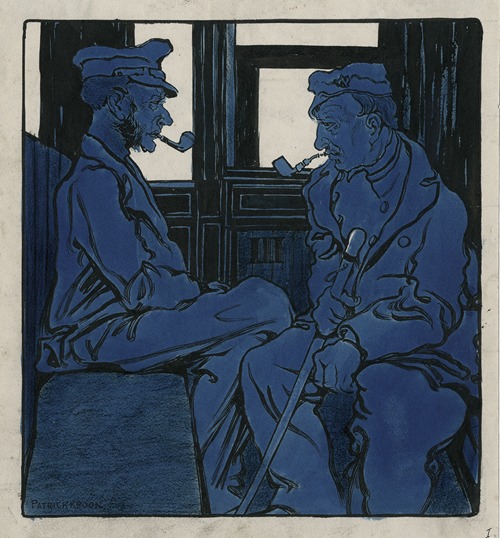 Karikatuur van twee mannen in een trein, Dogmatiek