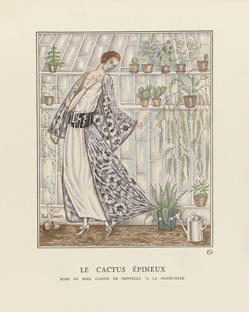 Le cactus épineux Robe du soir, garnie de dentelle A la Maréchale