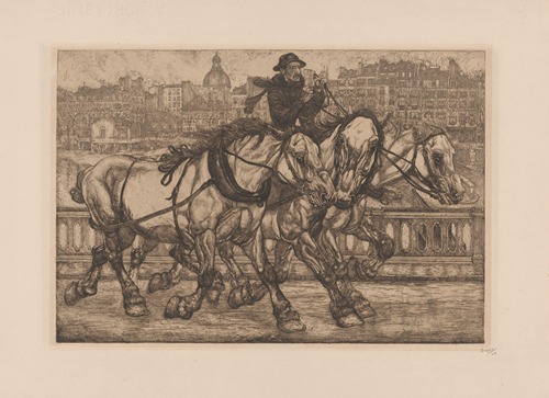Paarden op de Pont Sully in Parijs