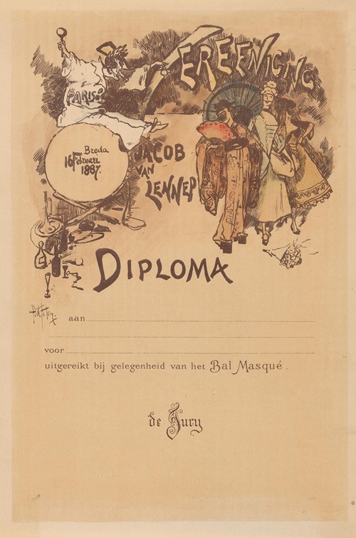 Diploma of the Jacob van Lennep Association in Breda