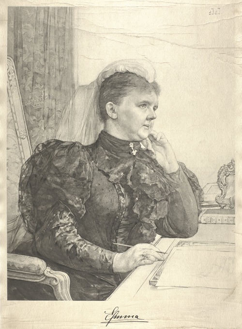 Portret van Emma, koningin-regentes der Nederlanden