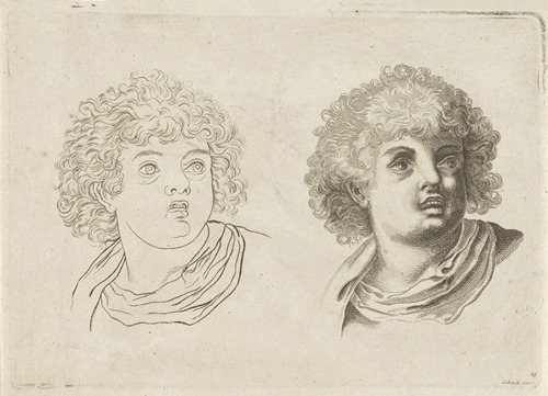 Study of the head of a boy with his mouth open
