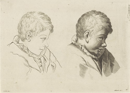 Study of the side of the head of a boy with a collar