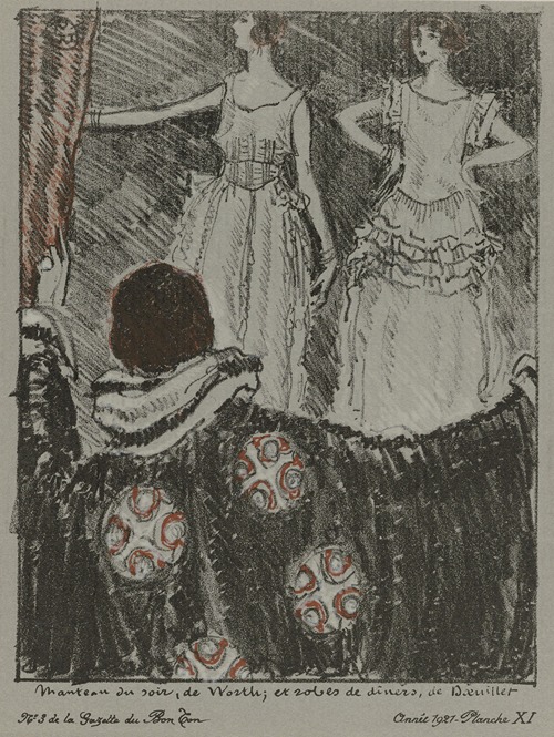 Gazette du Bon Ton – Manteau du soir, de Worth et robes de dîners, de Doeuille