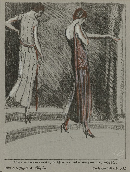 Gazette du Bon Ton – Robe d’après-midi, de Beer et robe du soir, de Worth
