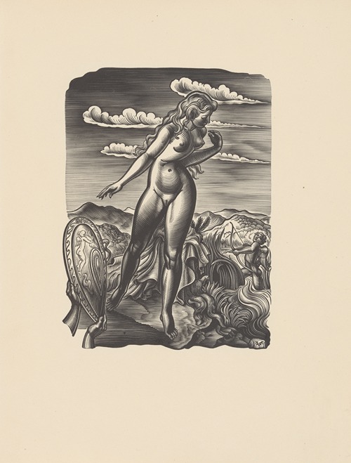 Cupid aims his arrow at a woman