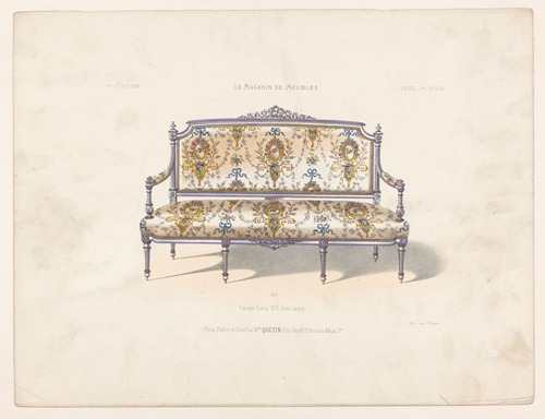 Canapé Louis XVI, bois laqué.