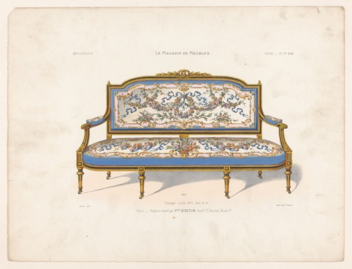 Canapé Louis XVI, noir et or