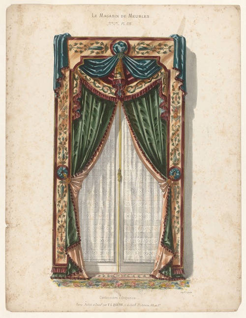 Cantonnière à draperies