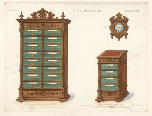 Cartonnier double à colonnes ; Pupitre cartonnier à colonnes