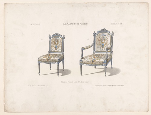 Chaise et Fauteuil Louis XVI, bois laqué