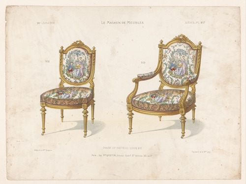 Chaise et fauteuil Louis XVI