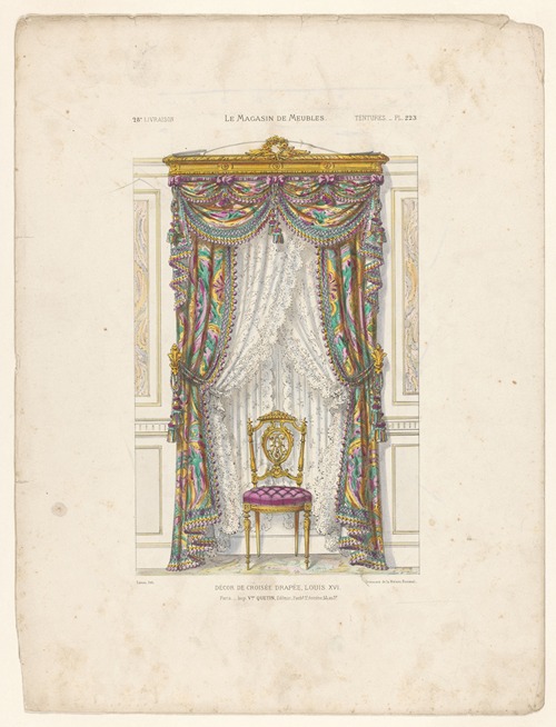 Décor de croisée drapée, Louis XVI