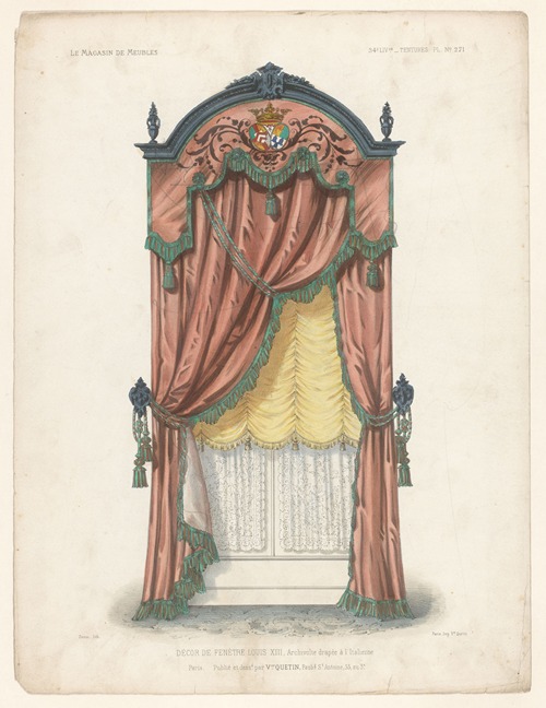 Décor de Fenètre Louis XIII, Archivolte drapée à l’italienne