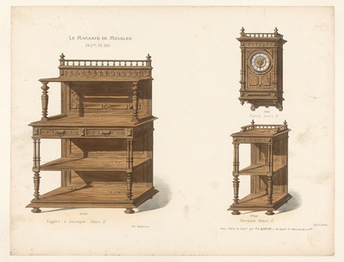 Etagère à découper Henri II ; Servante Henri II