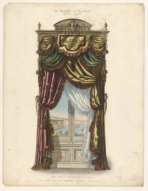 Fenêtre Henri II, demi-Lambrequin à Draperies