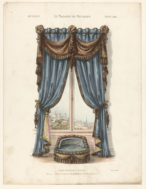 Fenêtre tête Flamande à draperies