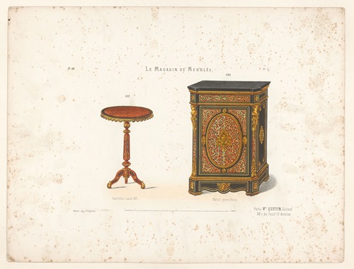 Guéridon Louis XVI ; Bahut genre Boule