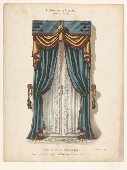 Lambrequin Double Feston à Chûtes