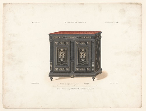 Meuble d’appui, noir et ivoire