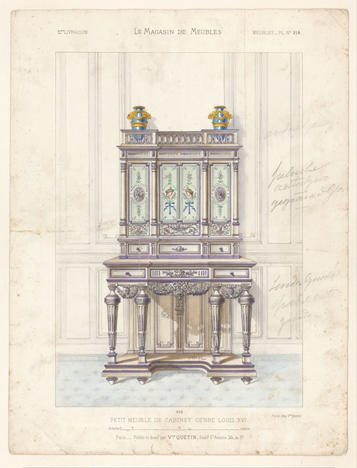 Petit meuble de cabinet genre Louis XVI